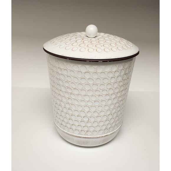Better Homes & Gardens Antique Farmhouse-Style White  Ice Bucket Free Scoop - Picture 6 of 9
